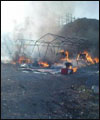 آتش‌سوزی در چادرهای زلزله‌زدگان